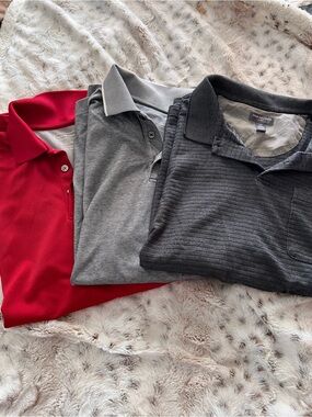 Van Heusen Men's Polo Pack - Red, Gray, Charcoal
